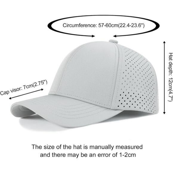 Mens Quick Dry Baseball Cap Mesh Snapback Hat Breathable Curved Brim Fit - Picture 6 of 7